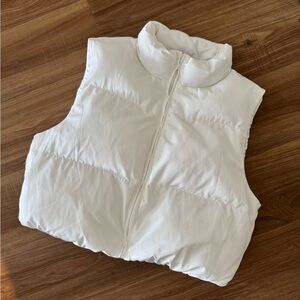 White puffer vest